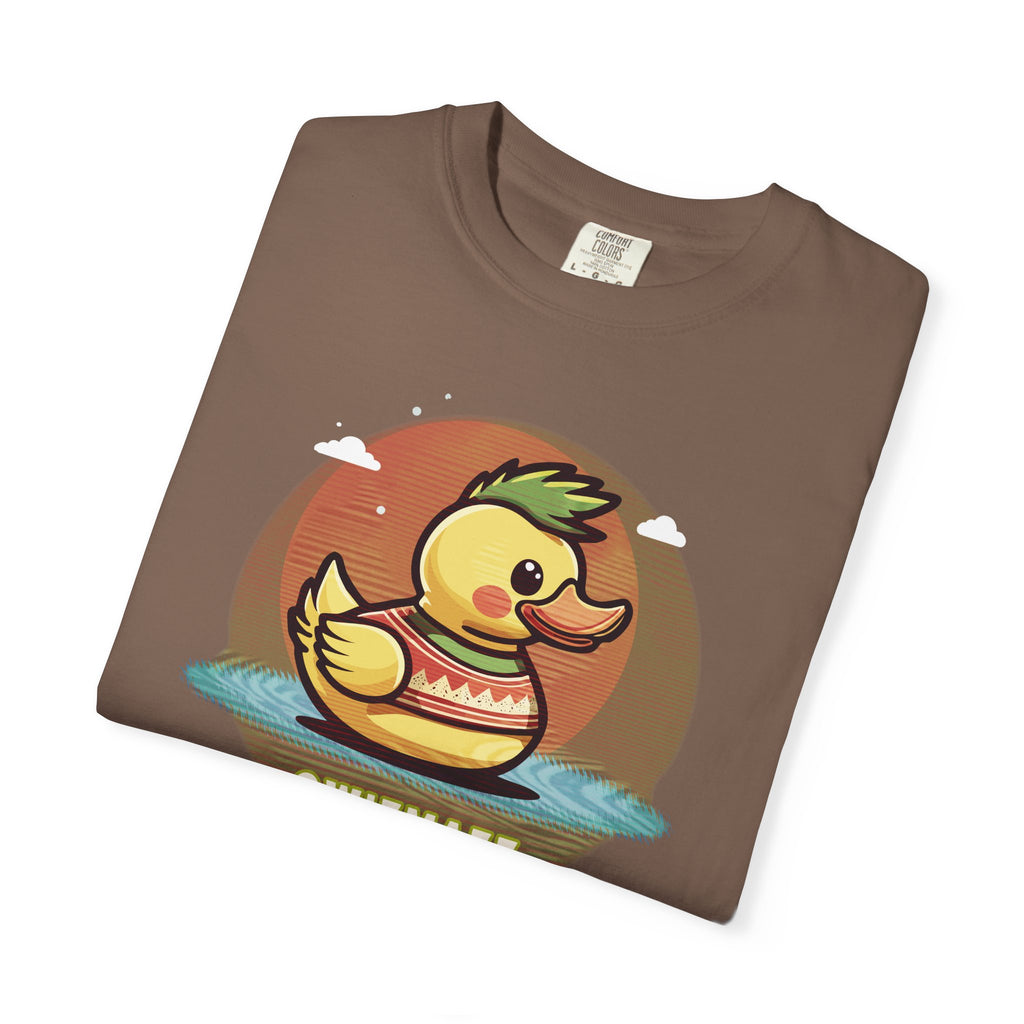 Quimbly the Duck Graphic T-Shirt — Cute Retro Rubber Duck Illustration (QWIZMAZZ)
