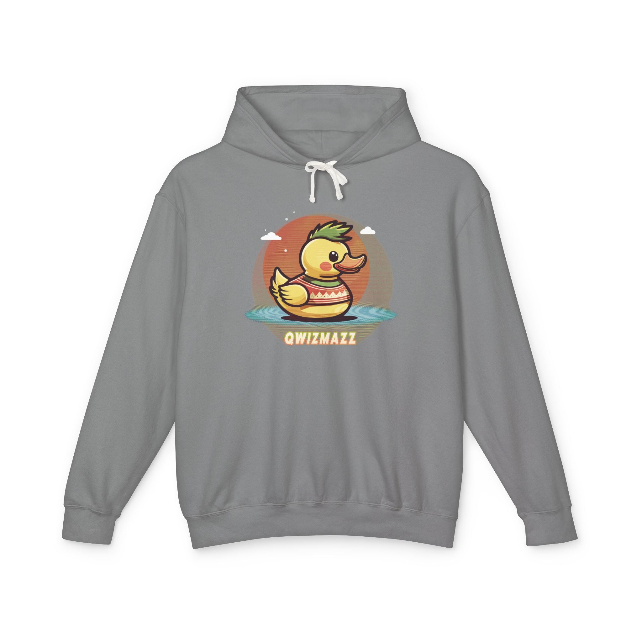 Quimbly the Duck Swim Team Hoodie — Cute Retro Duck Lifeguard Pullover