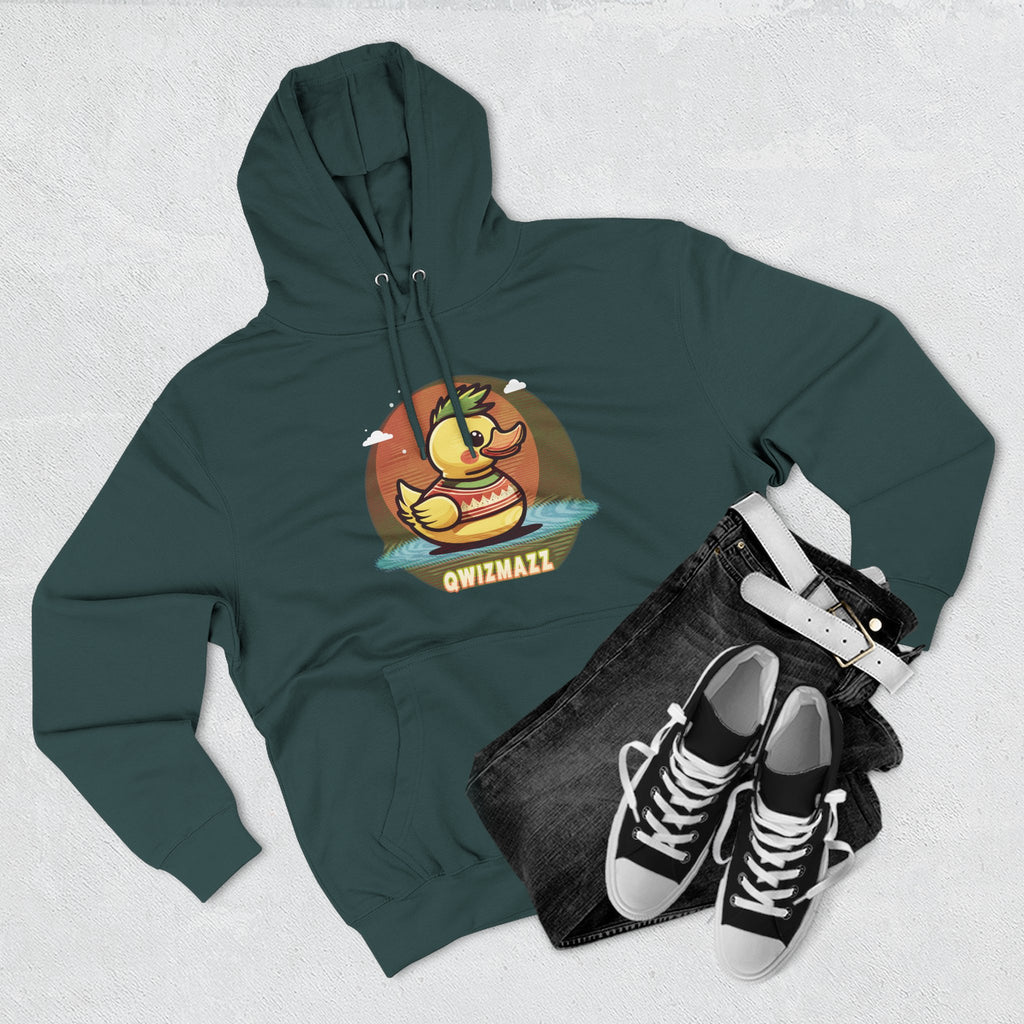 Quimbly the Duck Rubber Duck Retro Hoodie — QWIZMAZZ Graphic Pullover