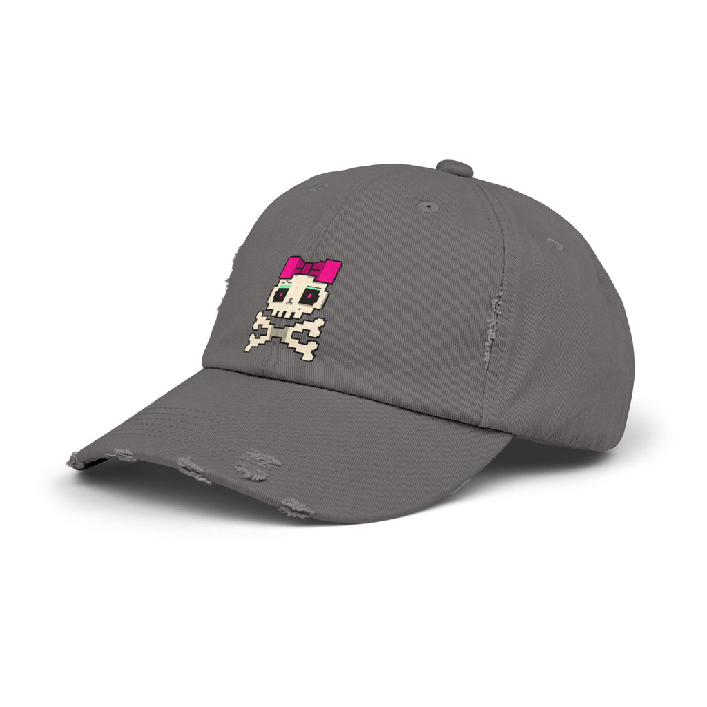 Distressed Skull & Crossbones Cap — Pixel Pink Bow Hat