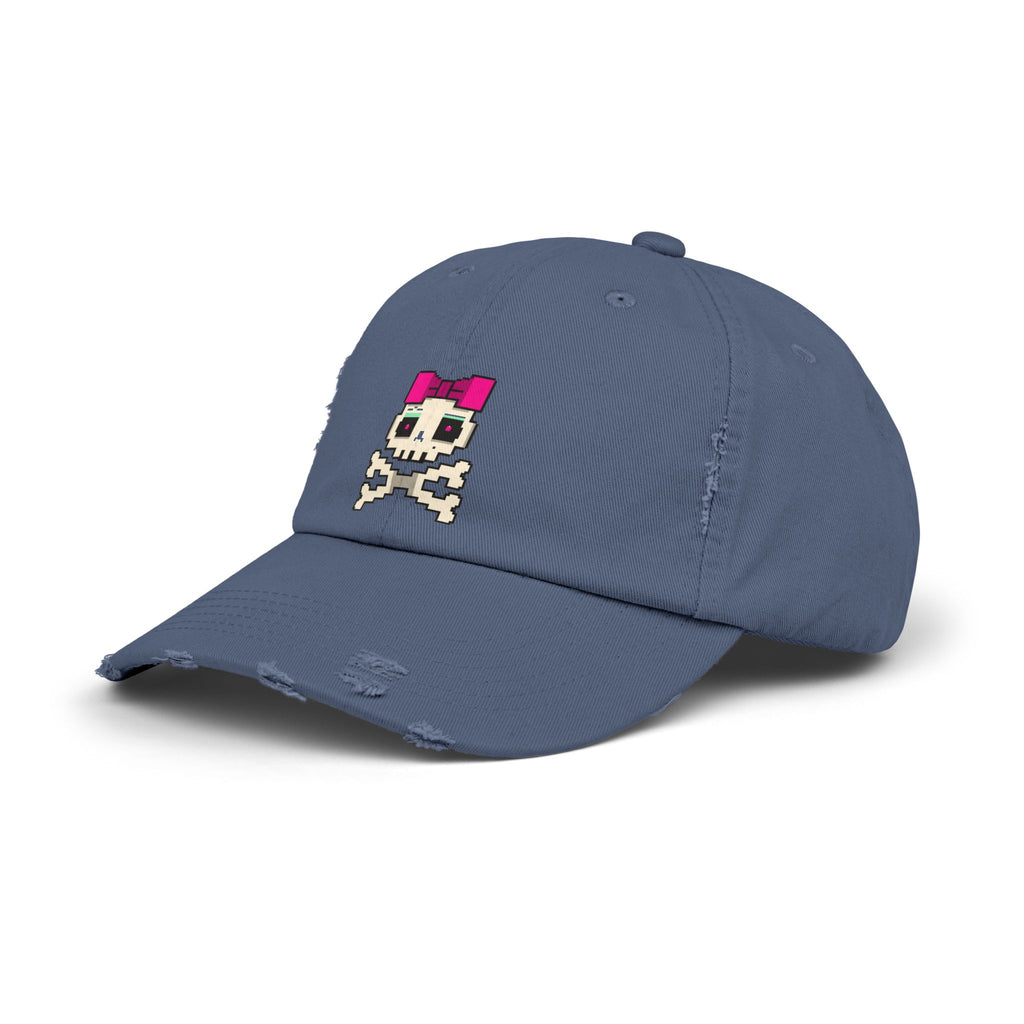 Distressed Skull & Crossbones Cap — Pixel Pink Bow Hat