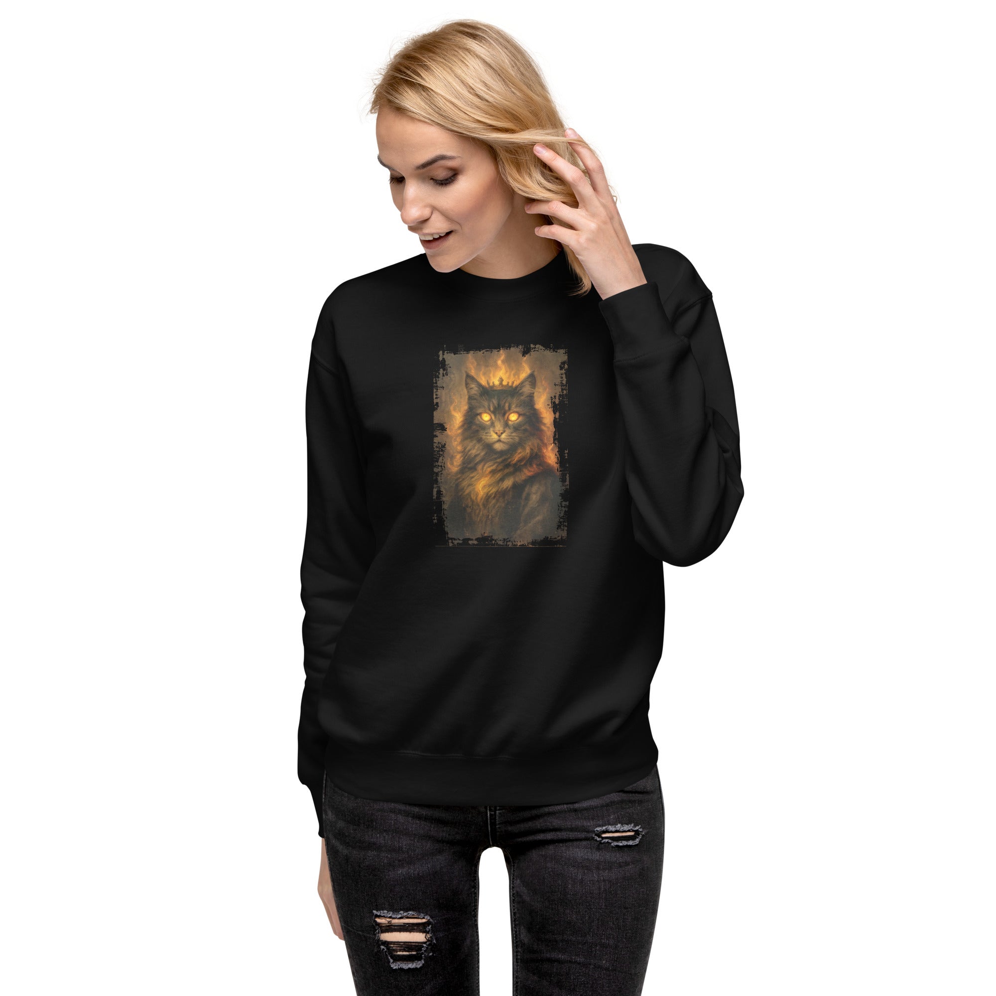 Vintage Cat Portrait Unisex Premium Sweatshirt