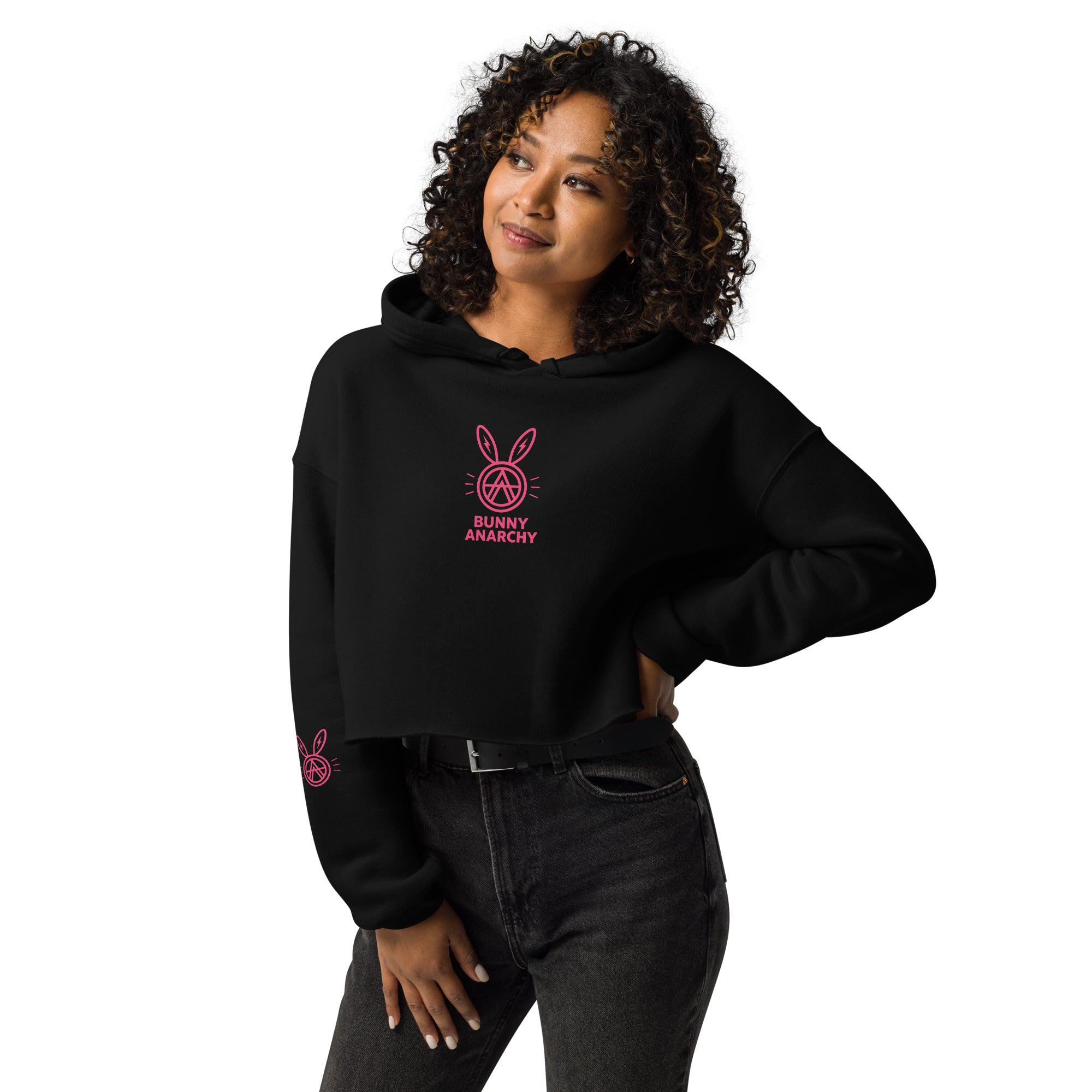 Bunny Anarchy Cropped Hoodie